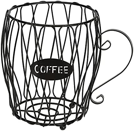 SOUJOY Coffee Pod Holder, K Cup Holder, Large Capacity Espresso Coffee Creamer Organizer Basket for Counter Coffee Bar, Coffee Pod Capsule Storage for K Cups, Black