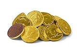 Large Solid Premium Milk Chocolate Coins, Kennedy Half Dollar Wrapped in Gleaming Gold Foil, 130 Pieces Made in Europe Coins