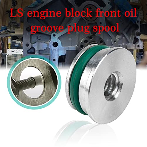 3Mirrors 14078GM01 Billet Aluminum Oil Diverter Barbell & Oil Tube Hold Down& Front Gallery Plug Compatible thumb #7