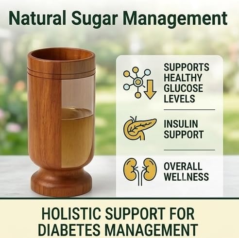 Image of Vijaysar Wood Glass for Diabetes Control Neem Wood Glass &Tumbler for Sugar Balance Ayurvedic Vijaysar Glass for Drinking Overnight Soaked Water Handcrafted Neem Glass for Weight Loss