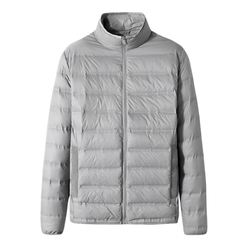 Piumino da Uomo - Abbigliamento da Uomo Oversize 5XL 6XL 7XL Piumini da Uomo Casual Business Autunno E Inverno per Viaggi Invernali, Camminate,Grigio,L