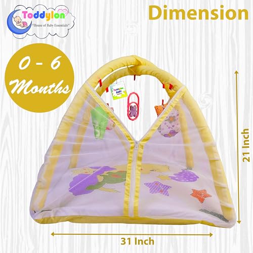 Image of Toddylon Baby Bedding New Born Bed | Mosquito Net | Mattress | Play Gym | Insect Protection | Infants Safety Net | Baby Boys Girls (0-6 Months)