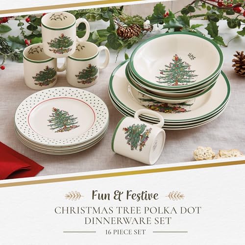 Spode-Christmas-Tree-16-Piece-Dinnerware-Set-Polka-Dot-Elegant-Ceramic-Dinnerware-Ideal-Tableware-Collection-for-Holiday-Use-and-Special-Occasions-Dishwasher-Safe-Formal-Dinnerware-Set Spode Christmas Tree 16 Piece Dinnerware Set Polka Dot Elegant Ceramic Dinnerware Ideal Tableware Collection for Holiday Use and Special Occasions Dishwasher Safe Formal Dinnerware Set