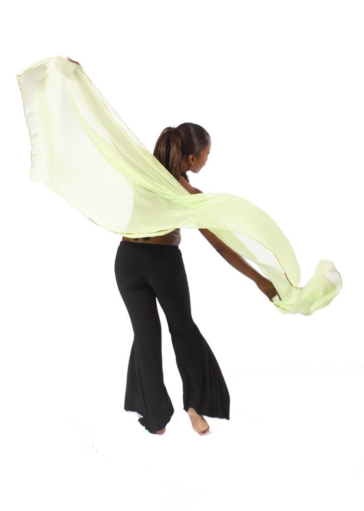 Miss Belly DanceBelly Dance Chiffon Veil with Sequins (Lime Green, Gold)