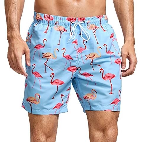 SUNDAY ROSE Men's Swim Trunks Quick Dry Beach Shorts Bathing Suits with Mesh Lining Board Shorts S-XXL Cover