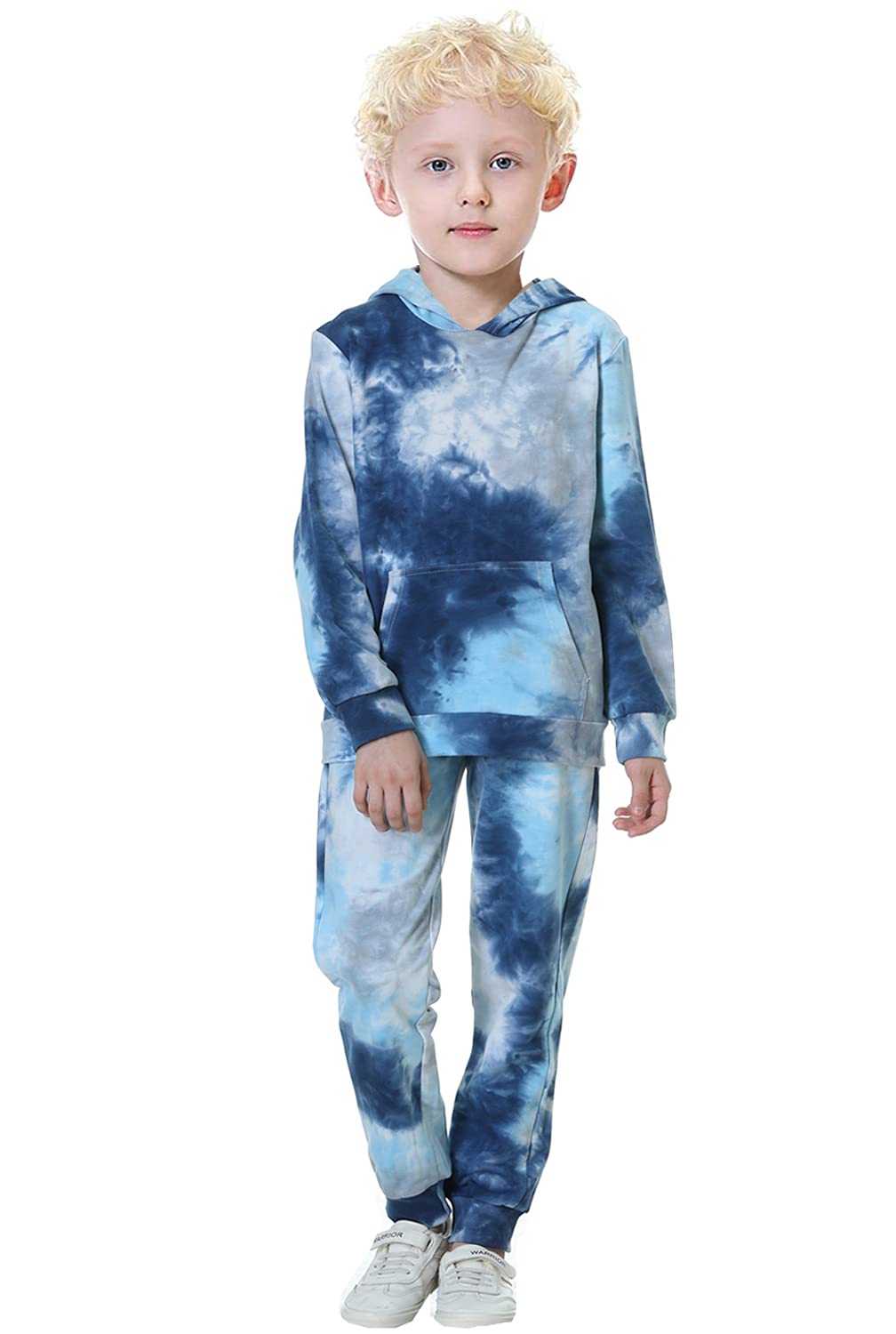 Boys Girls Clothes Set Tie Dye Cotton Hoodie Pullover Tracksuit