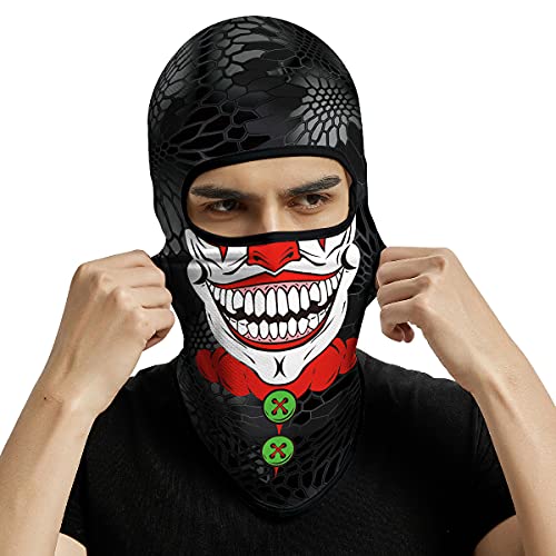 Image of Red Plume 3PCS Balaclava Full Face Mask Ski Mask UV Protection Cover Motorcycle Full Face Mask for Men Women Outdoor Sports