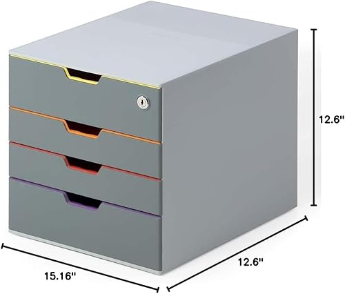 Miniatura 8 de Durable 760727 VARICOLOR 7, Caja de almacenamiento de escritorio, gris y multicolor