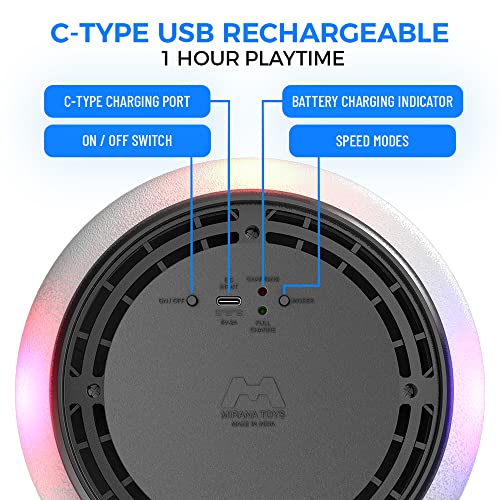 Image of Mirana B-Type USB Rechargeable Battery Powered Hover Football Indoor Floating Hoverball Soccer | Air Football Smart | Original Made in India Fun Toy for Boys and Kids (Silver)