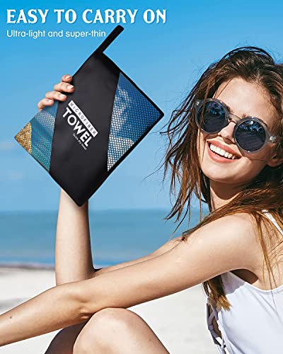 Sxchen Beach Towel Oversized 36"X72" Thin Lightweight Extra Large Absorbent Quick Dry Sand Free Plush Cool Hawaiian Print Summer Starfish Conch Seashell Coast Sea View #TOP5