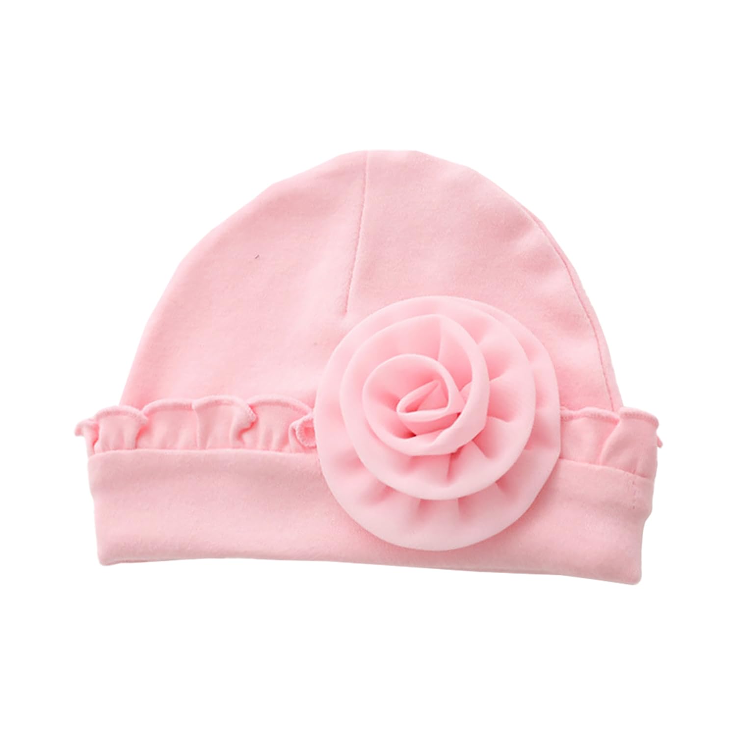 Baby Girls Cotton Flower Beanie Cap for Your Little Princess Suitable for 0-1 Yeare Old Baby-image-16
