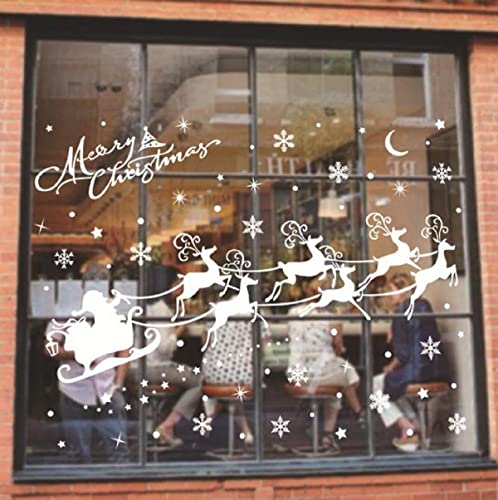 9 Fogli Vetrofanie Renna Fiocchi di Neve per