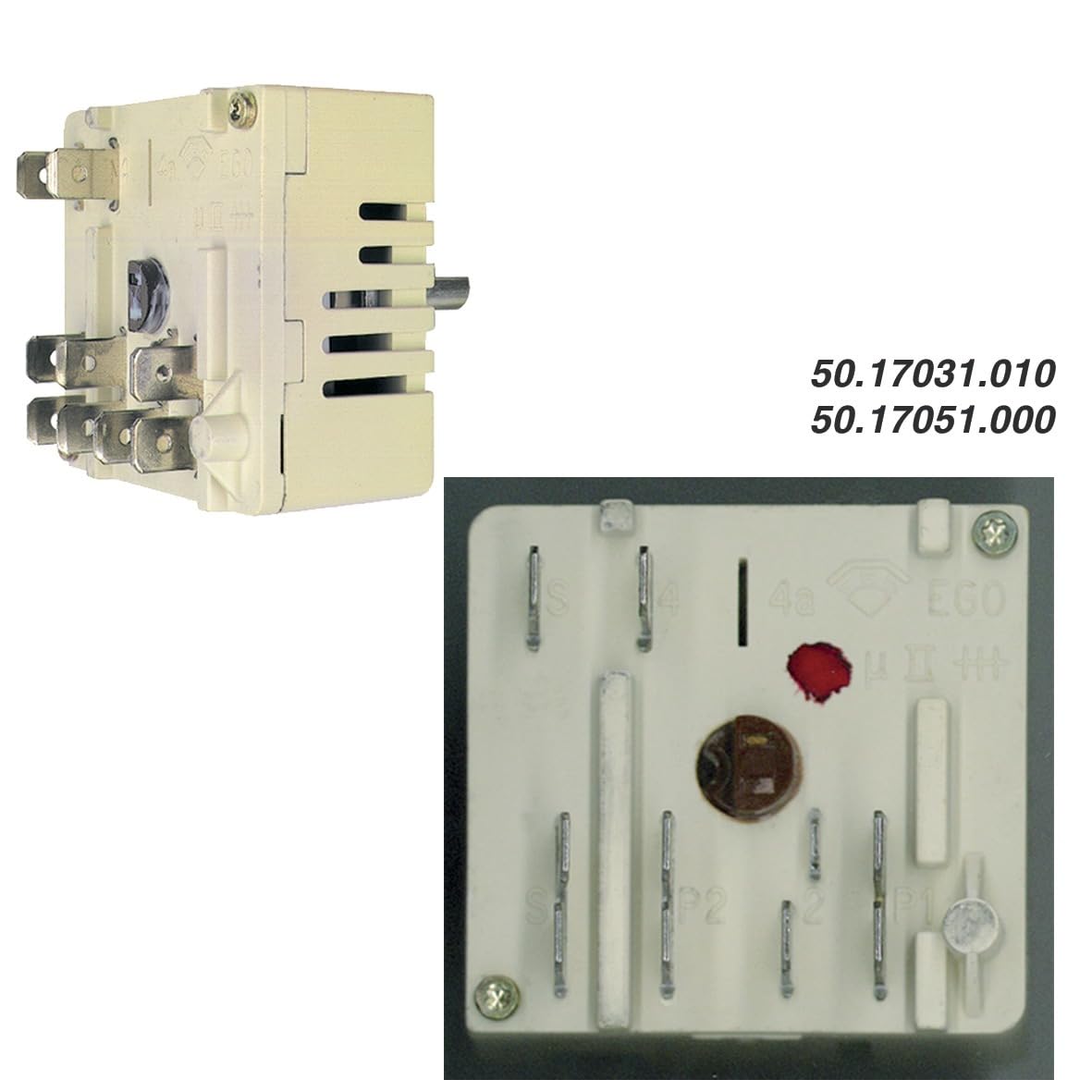 e.g.o. Kochplattenschalter Energieregler rechtsdrehend aufsteigend Kochfeld Herd EGO 50.57031.010 stufenlose Regulierung 400 Volt passend Whirlpool Bauknecht 481227328049 Zanussi 94971011900