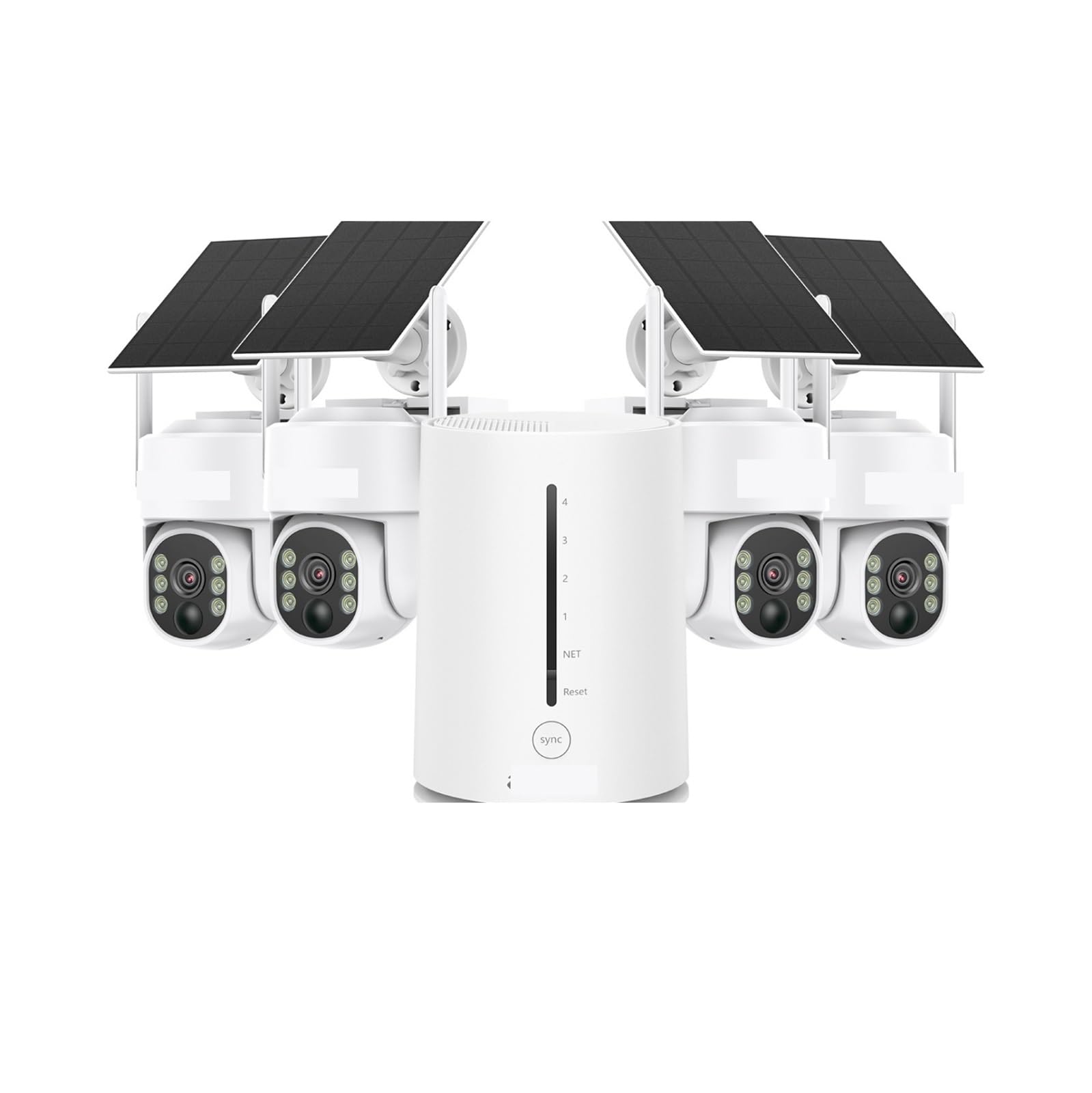Kit de Surveillance Couleur 4MP à énergie Solaire WiFi Double Bande(9000mAh 4pcs Camera)
