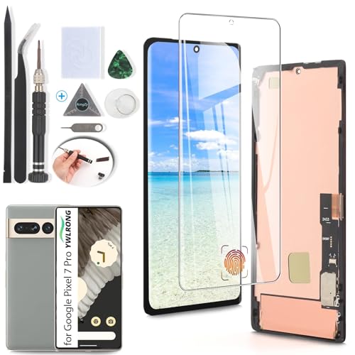 YWLRONG OLED for Google Pixel 7 Pro Screen Replacement LCD Touch Screen Digitizer Assembly for Pixel 7 Pro GP4BC GE2AE Display with Tools(Support Fingerprint)
