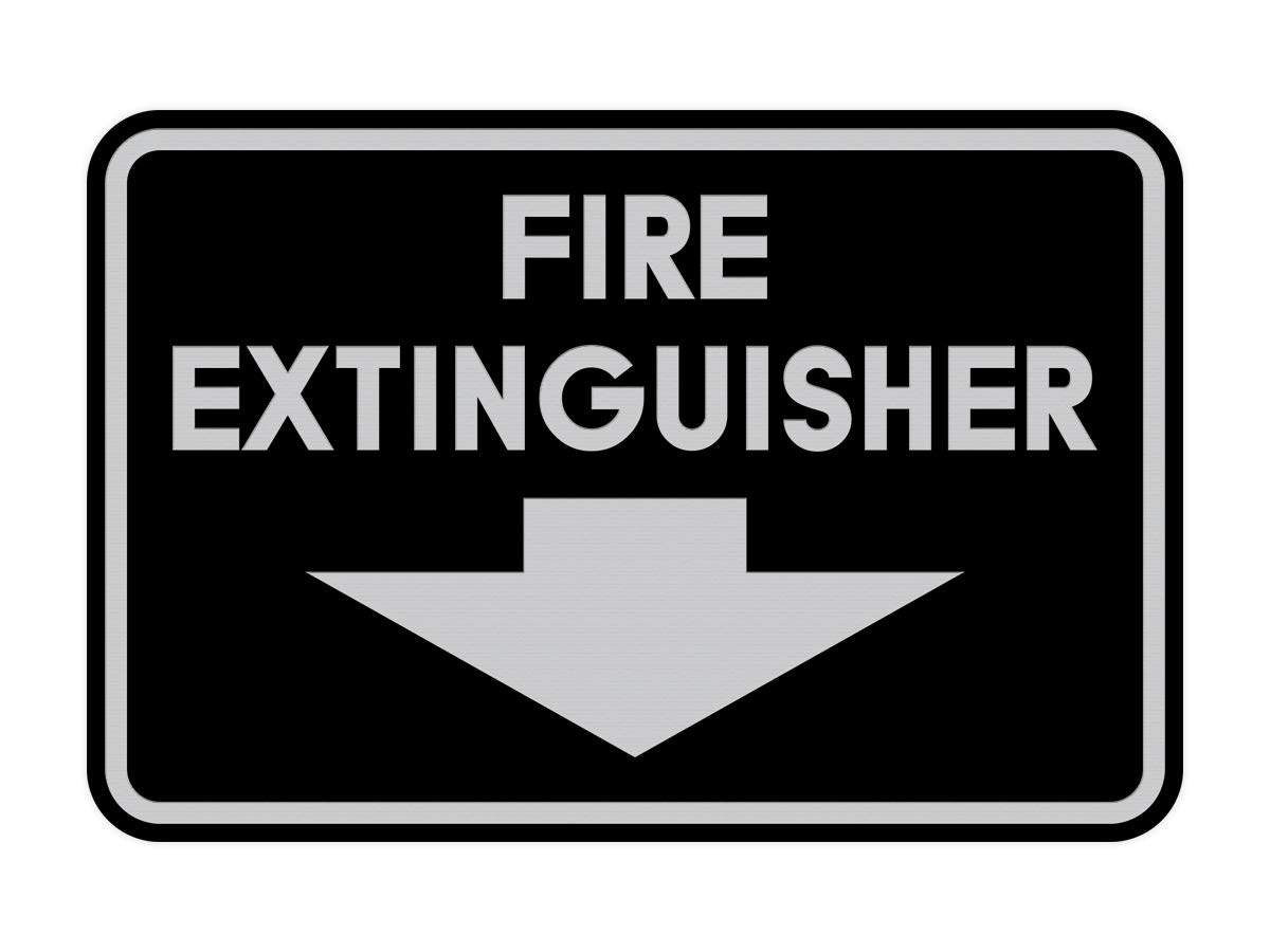 Signs ByLITA Classic Framed Fire Extinguisher (Black/Silver) - Medium