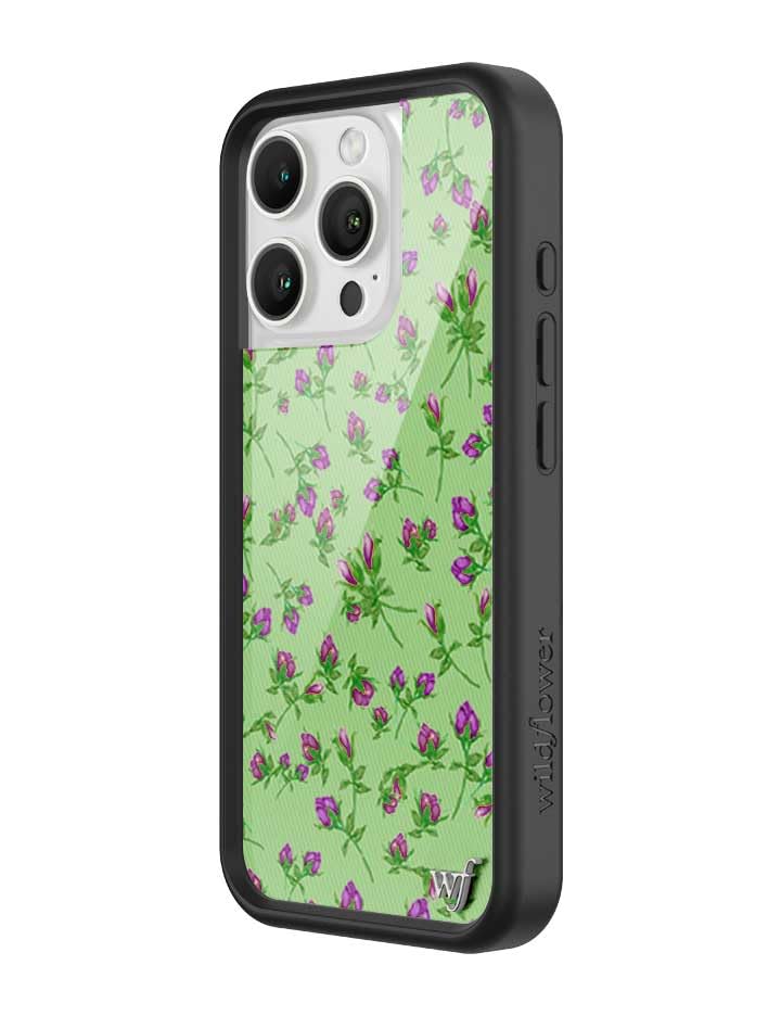 Image of Wildflower Cases - iPhone 16 Pro Compatible - Purple Posie Rosie | Impact-Certified 6.5 ft Drop Protection Case, Raised Protective Bumper, Cute Aesthetic Design, Women-Owned Small Business
