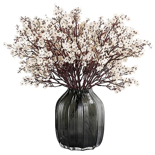 JAKY-Global Babys Breath Fabric Cloth Artificial Flowers 6 Bundle European Fake Silk Plants Decor Wedding Party Decoration Bouquets Real Touch DIY Home Garden (Beige, 6 Bundles)