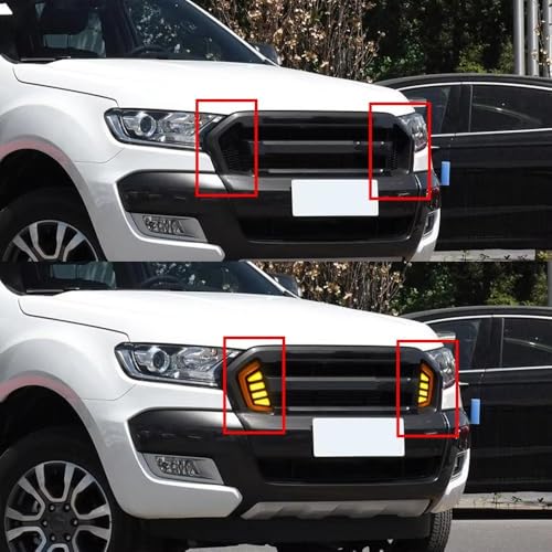 Parrilla con luz diurna LED Ford Ranger 2016 con acabado resistente e intermitente 6
