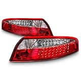 AKKON - For 1998-2004 Porsche 911 996 Carrera GT Turbo Red Clear Lens Full LED Tail Brake Light Lamp Assembly