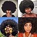 andromeda Afro Wigs for Black Women 70s Short Black Disco Puffy Wigs for Women Kinky Curly Wig 10 Inch Natural Looking Synthetic Daily Party Cosplay Halloween Wig (Black)