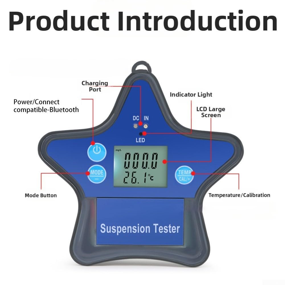 Schwimmender Funk Wasserqualitätsmonitor 7-in-1 Pooltester mit für tuya App - Misst pH, Salz, DO & Temperatur für Aquarien & Teiche
