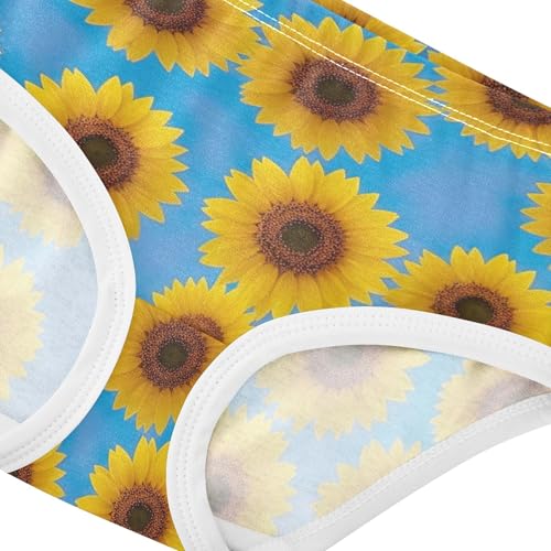 Bright Yellow Sunflowers Blue Toddler Girls Underwear 2t Cotton Cute Panties Girl Animals Underpants Briefs4