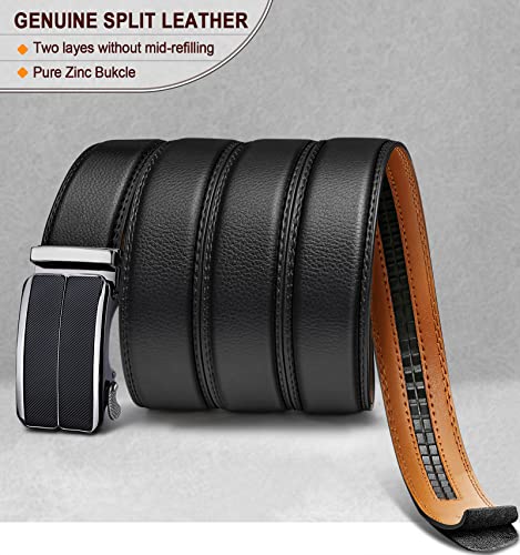 Image of Men's Belt,Bulliant Leather Adjustable Belt for Men Dress Casual 1 3 /8,Trim to Fit