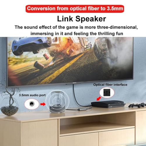 Cable Conversor de Audio Digital a Analógico SPDIF Toslink Coaxial a Jack 3.5 mm y RCA Estéreo 4