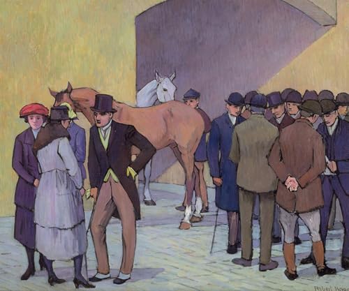 Pintura al óleo clásica Una mañana en Tattersall's de Robert Polhill Bevan, 60x90cm