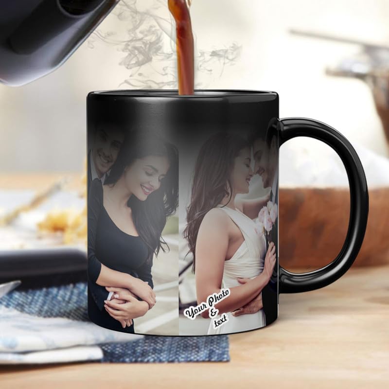 KivStar Personalized Custom Photo Quote Name Wish Ceramic Magic Mug - Anniversary, Valentine's Day, Birthday Gift for Girls, Boys, Girlfriend, Boyfriend - 325 Ml D-01