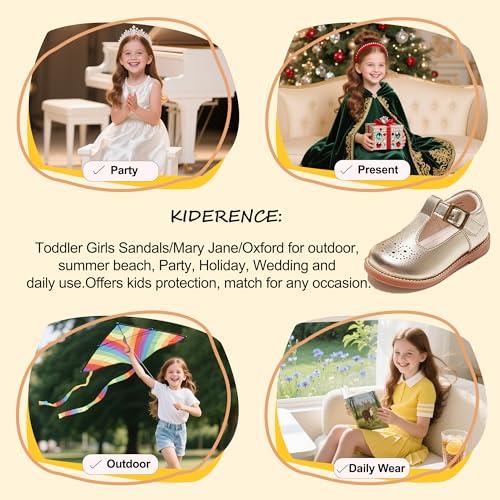 Image of Kiderence Toddler Girl Mary Jane School Uniform Dress Shoes Oxford Flats