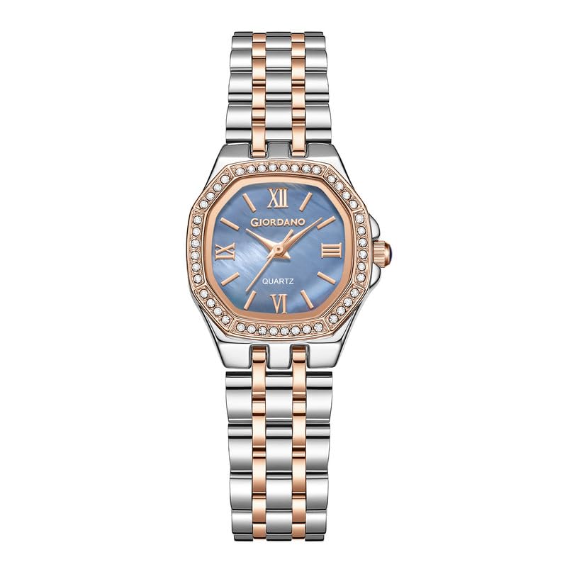 giordano Analog Quartz Watch for Women with Round Dial, Crystal Studded Bezel, Roman Markers and Stainless Steel Strap - GZ-60162-picture-9