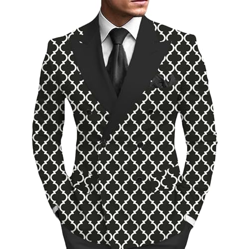 Print Plaid Blazers for Men Stylish Banquet Slim Suit Jacket Business Versatile Performance Sport Coat
