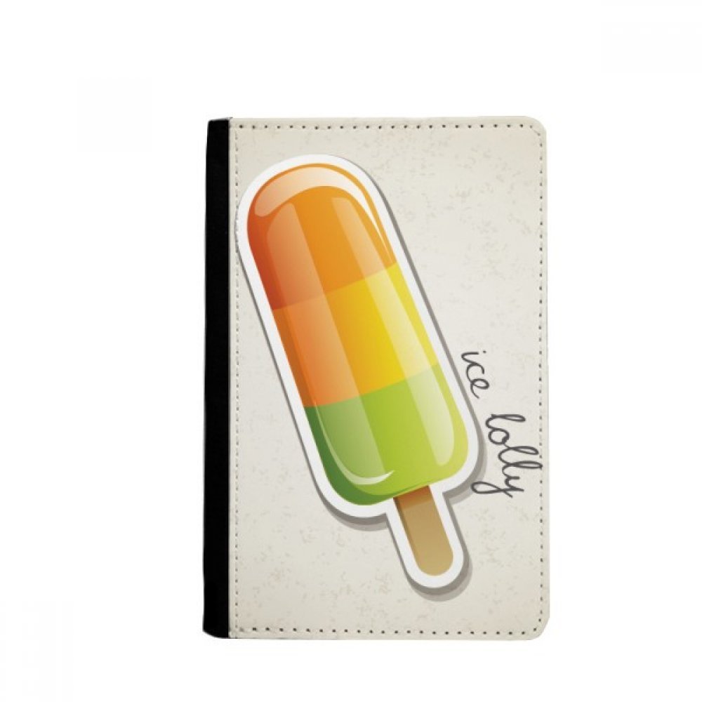 Orange Yellow Green Popsicle Sweet Ice Cream Passport Holder Notecase Burse Wallet Cover Card Purse