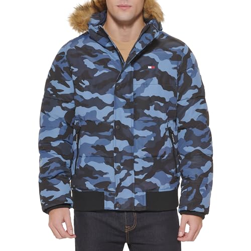 Image of Tommy Hilfiger Men's Arctic Cloth Quilted Snorkel Bomber Jacket (Standard and Big & Tall)