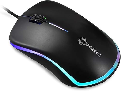 Vista 4 de FC112 - Mouse óptico USB con cable para computadora con fácil clic para oficina y hogar, 1000 DPI, premium y portátil, compatible con PC