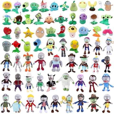 JHESAO 6 PCS PVZ Plushies Plants and Zombies Plush Random Different Types Toys Normal Zombies PVZ Plush 1 2 Stuffed Soft Doll New Cover