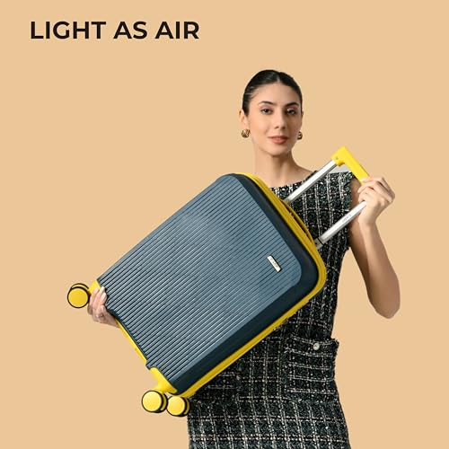 Image of CAGE 8 Wheels Trolley Bag Hard Case Polypropylene 360 Degree Wheeling System Luggage, Trolley Bags for Travel, Suitcase for Travel (Lime Sapphire, Check-in | 66 cm | Medium)