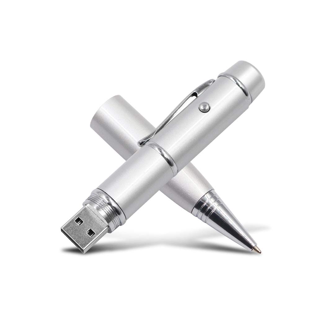 SXBan Silver Ballpoint Pen Shape 16Gb Usb 2.0 Flash Drive Memory Stick Pendrive Thumb Drive Jump Drive