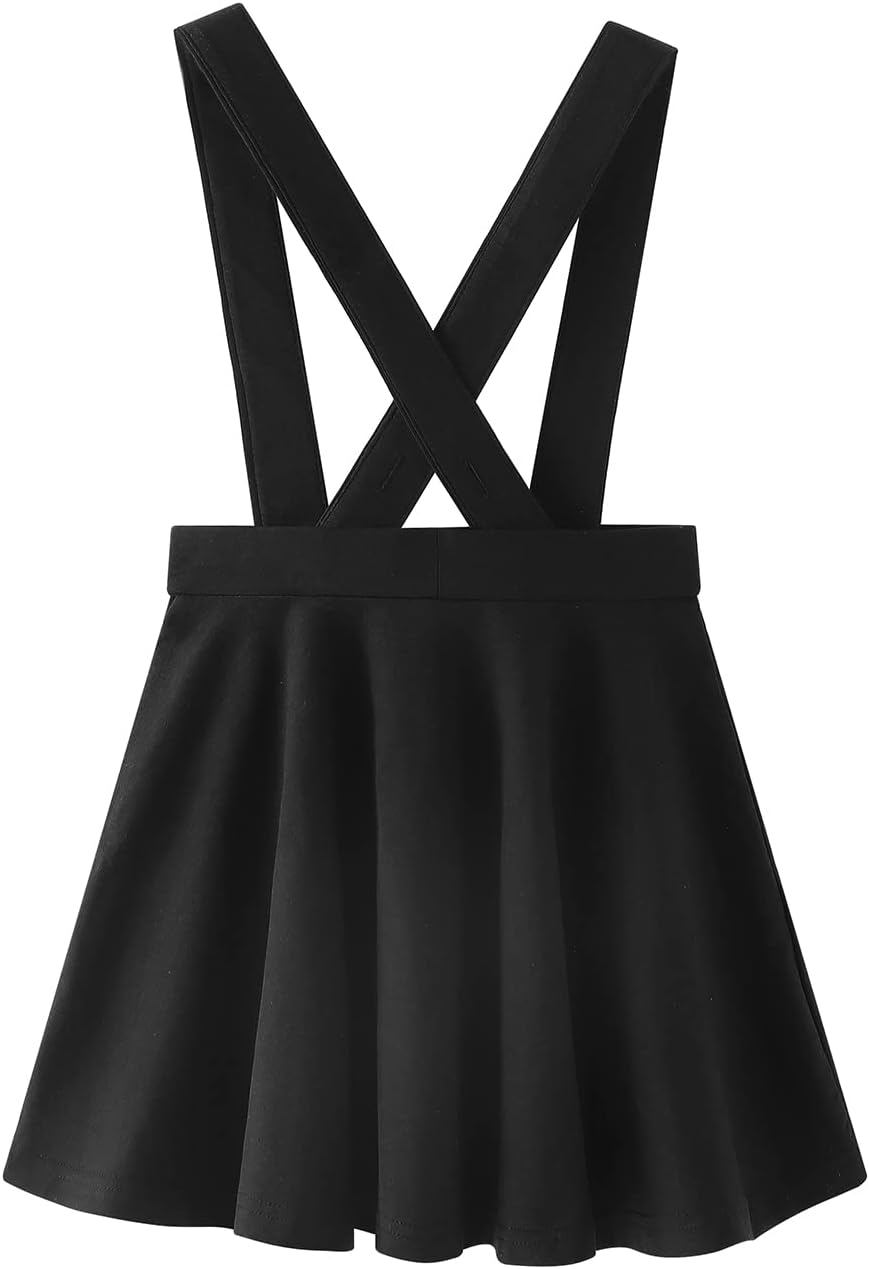 Noomelfish Girls Suspender Skater Skirt Stretchy Cotton Flared Overall Dress (4-12 Years) - Image 3