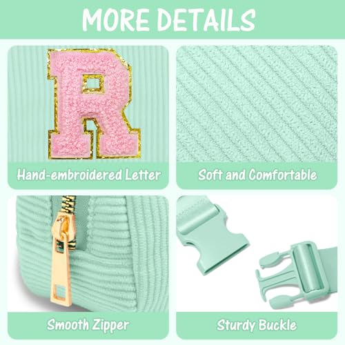 Image of Gitus 10 11 12 13 14 15 16 Year Old Girl Gifts Personalized Birthday Gifts for Women Daughter Sister Her Initial Belt Bag Fanny Pack Crossbody Bags for Teen Girl Gifts Trendy Stuff (Mint Green-R)