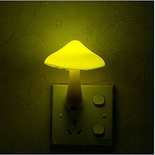 Tateely Mushroom Night Light With Plug Warm White Led Control Sensor Lamp Bulb For Kids Adult Bedroom Yellow #TOP4