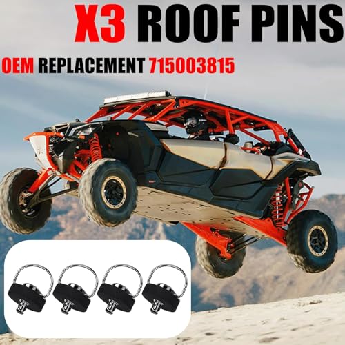 Image of Black UTV X3 Roof Pins Clips Quick Release Bolts Hardware for 2017-2025 Can Am X3 / X3 Max (Replace OEM# 715003815 & 250100186)