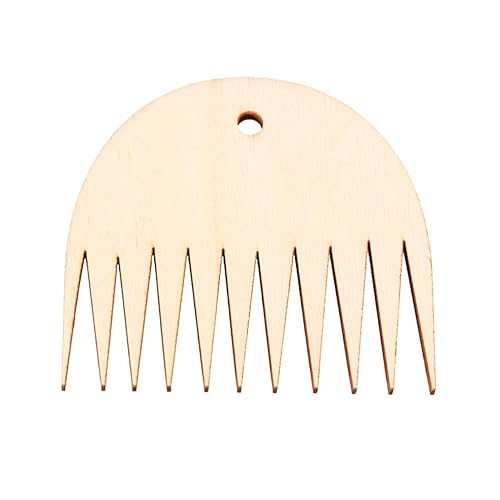 Milisten Herramienta de tejido de tapicería, peine de telar de madera, peine de herramientas trenzadas DIY