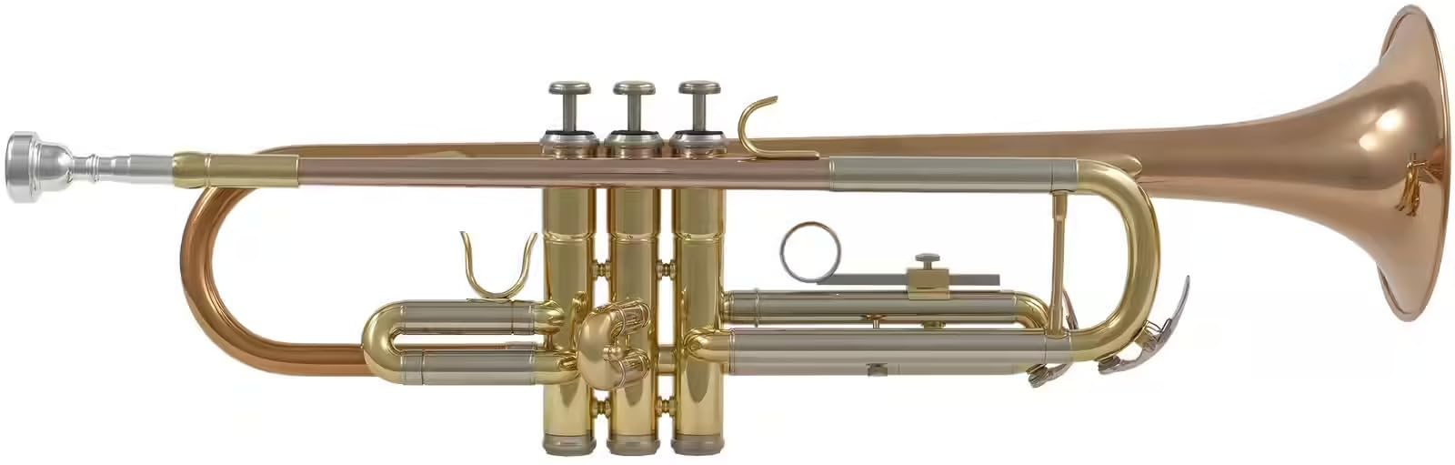 Woodbrass WTP400 – Trompeta Si barnizada – Pabellón de cobre rosa – Instrumento principiante listo para jugar, 3 pistones Monel, mochila y boquilla incluida – Conservatorio Fanfare Concert
