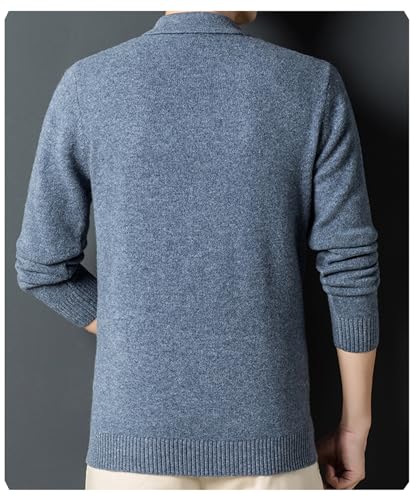 Dcvmvmn Men's Cashmere Wool Pullovers Sweater Solid Color Jumper Bottoming Sweater4