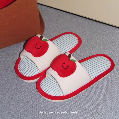 NICO×ASH Funny Meme Print Apple House Slippers for Women | Soft Sole Indoor Shoes | Breathable Home Flip Flops Pregnancy Use3