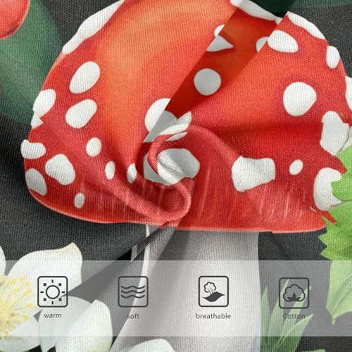 Red Mushrooms Floral Green Leaves Little Girl Panties Girls Underwear Toddlers Cotton Artistic Briefs Kids Undies 2t3