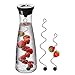 WMF Basic – Jarra de agua en Negro/Color De La Tapa: Plata 1,0l Altura 29 cm CloseUp-Set de cierre Cristal Cromargan Acero Inoxidable y dos fruta Brochetas
